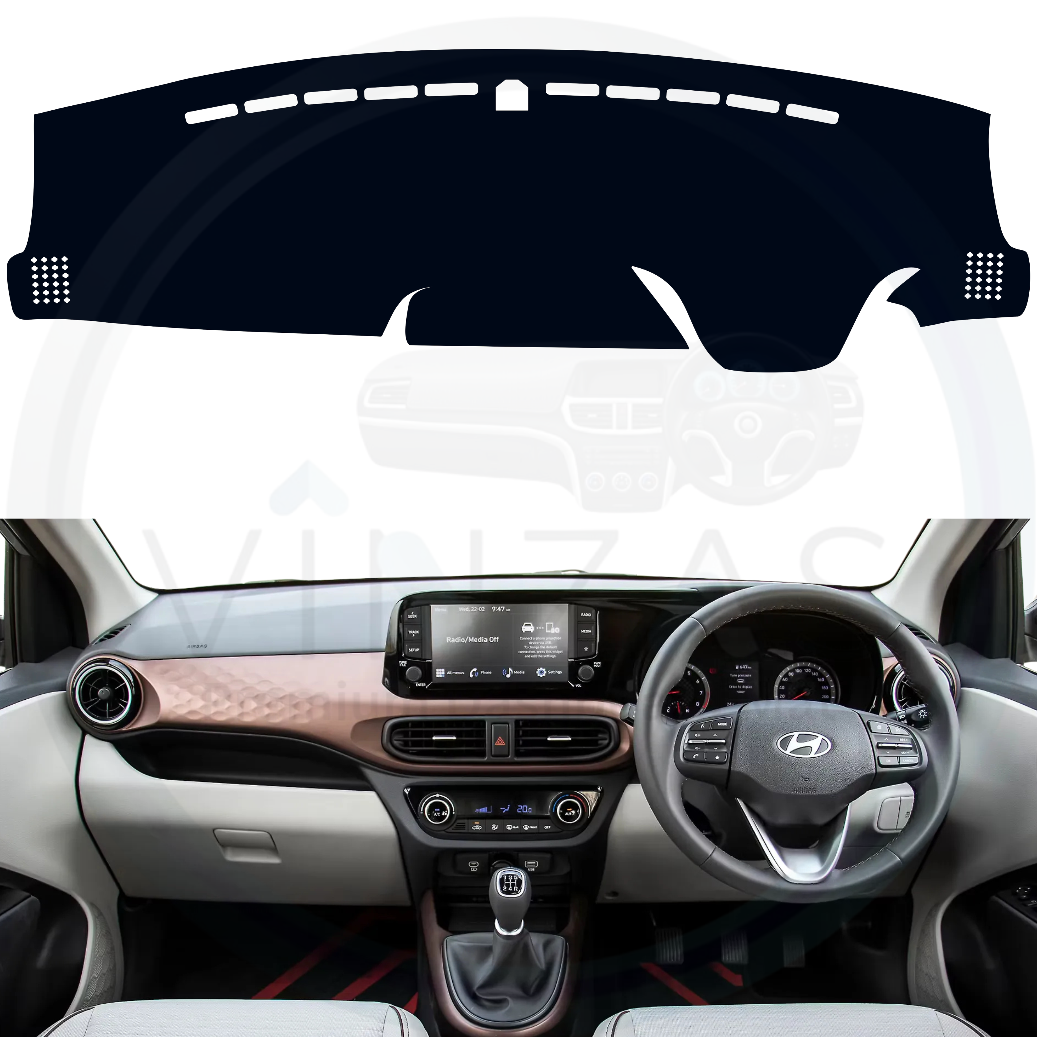 Hyundai Aura 2020 To 2025 Car Dashboard Cover Mat
