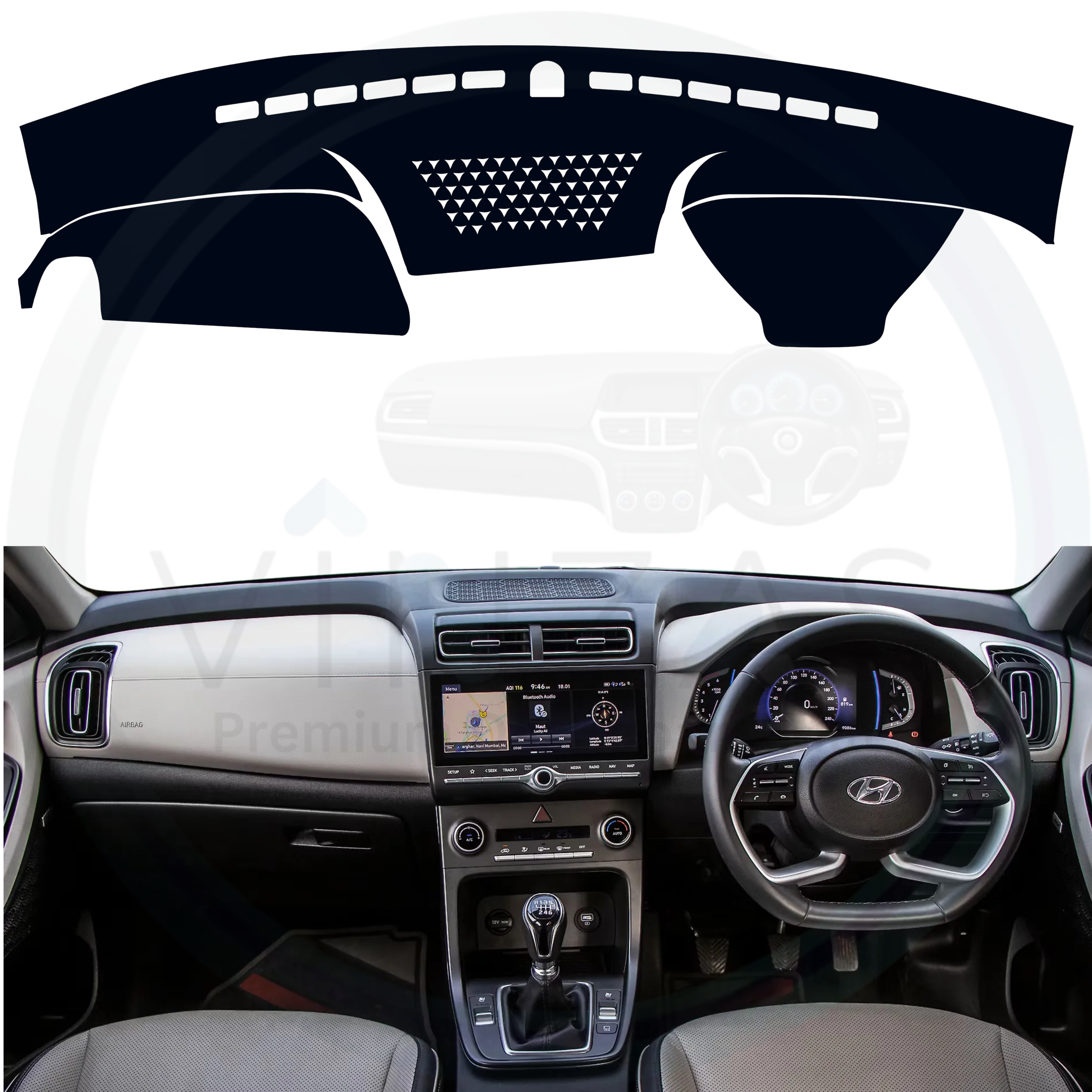 Hyundai Creta 2019 To 2024 Car Dashboard Cover Mat