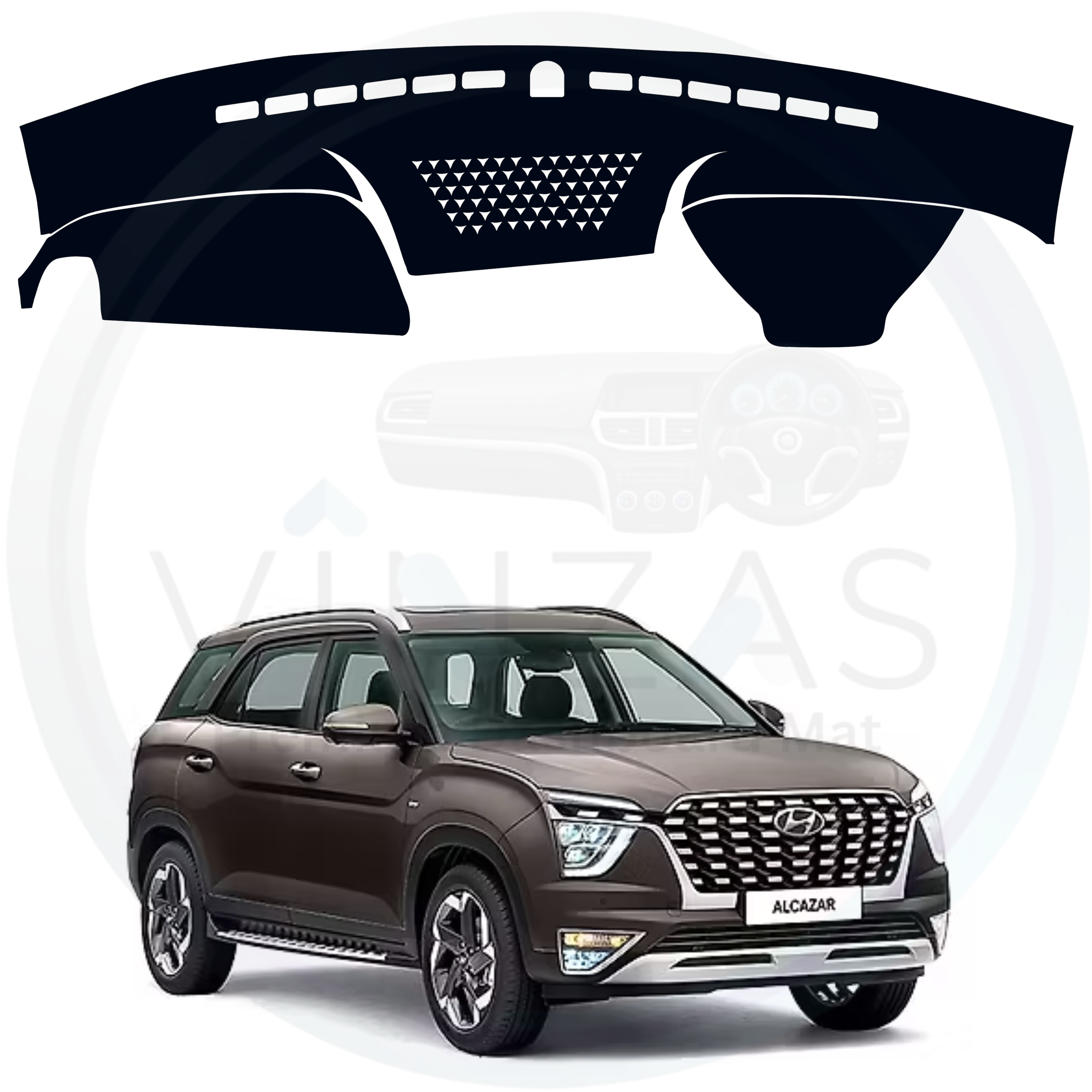 Hyundai Alcazar 2021 To 2024 Car Dashboard Cover Mat