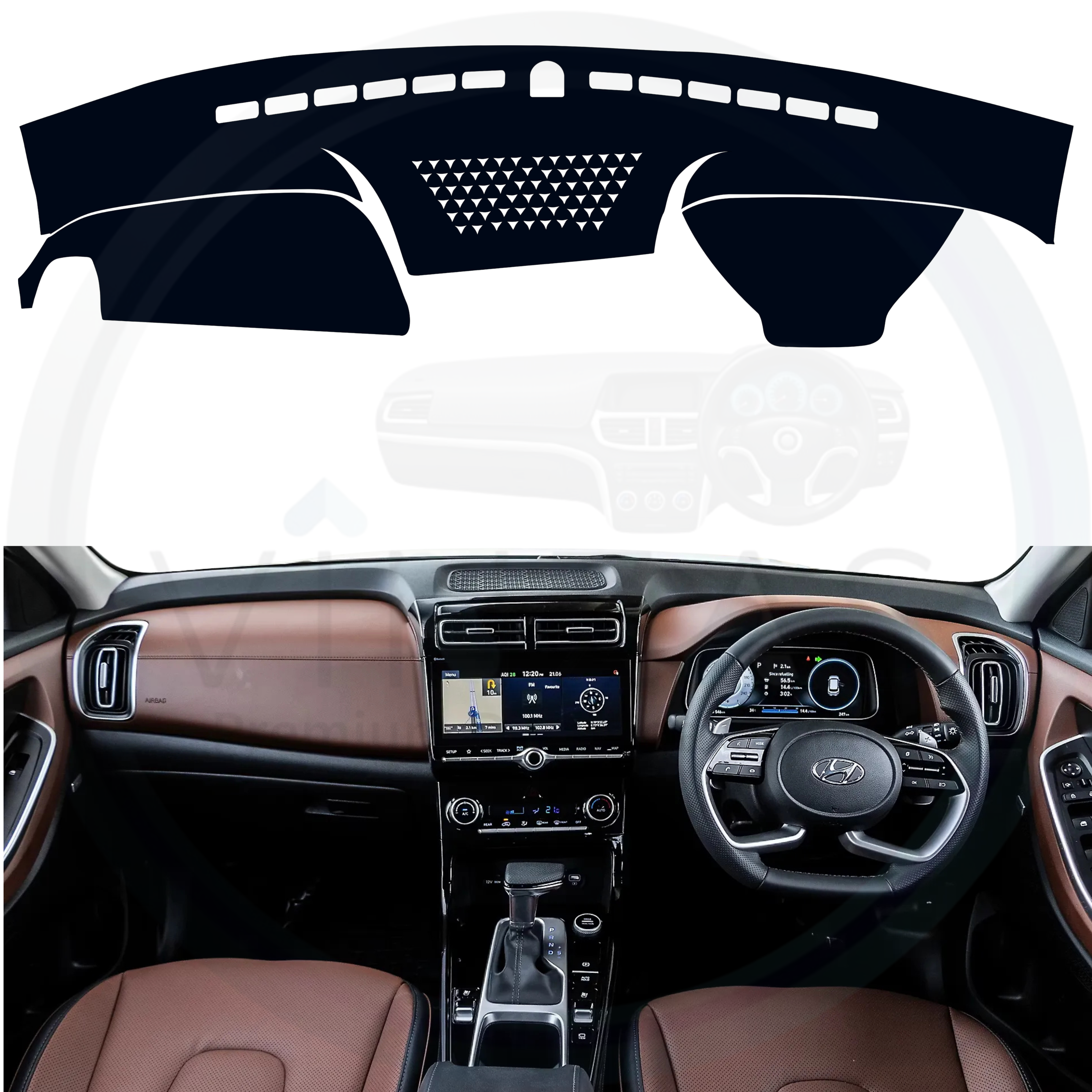 Hyundai Alcazar 2021 To 2024 Car Dashboard Cover Mat