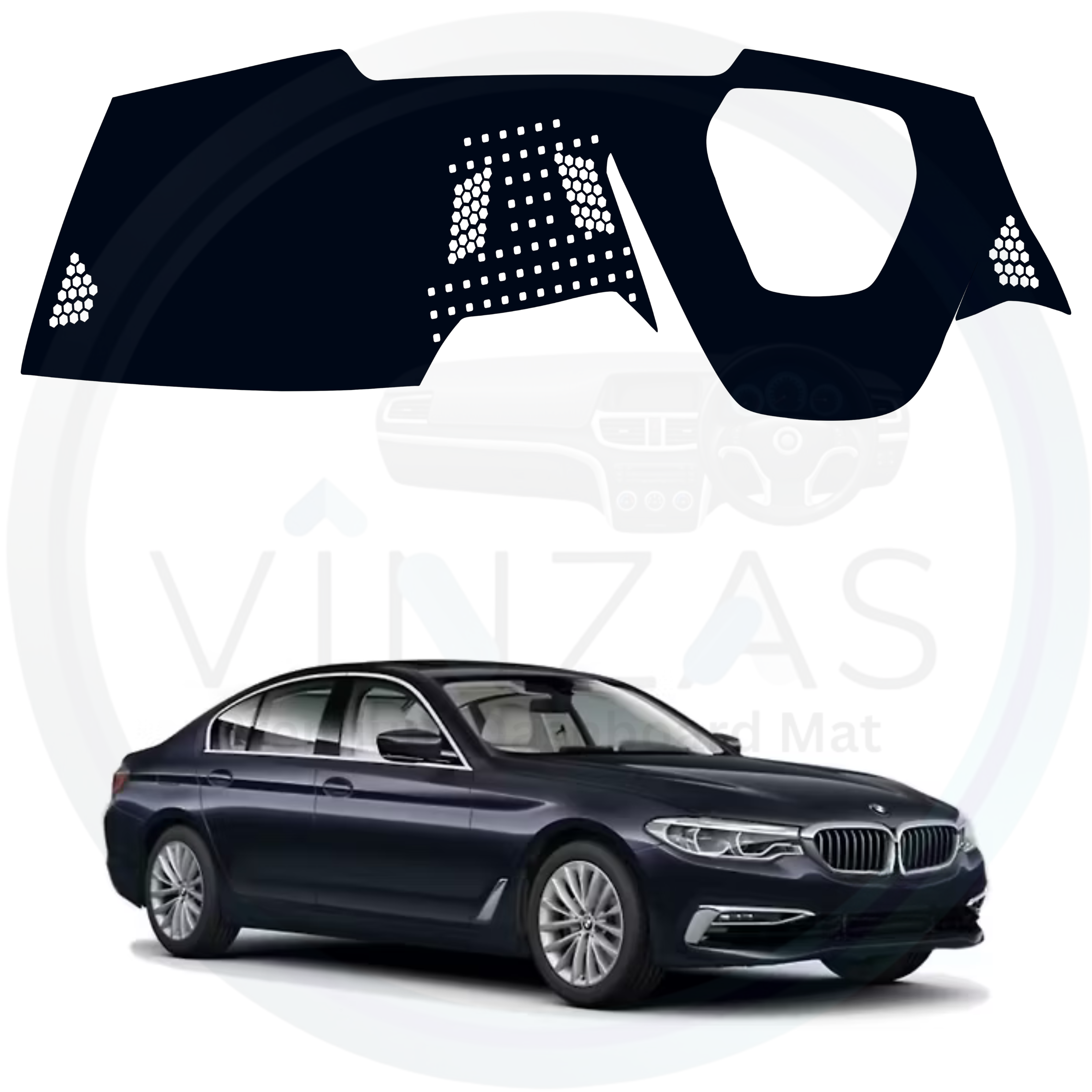 Black custom car dashboard cover For BMW 530D