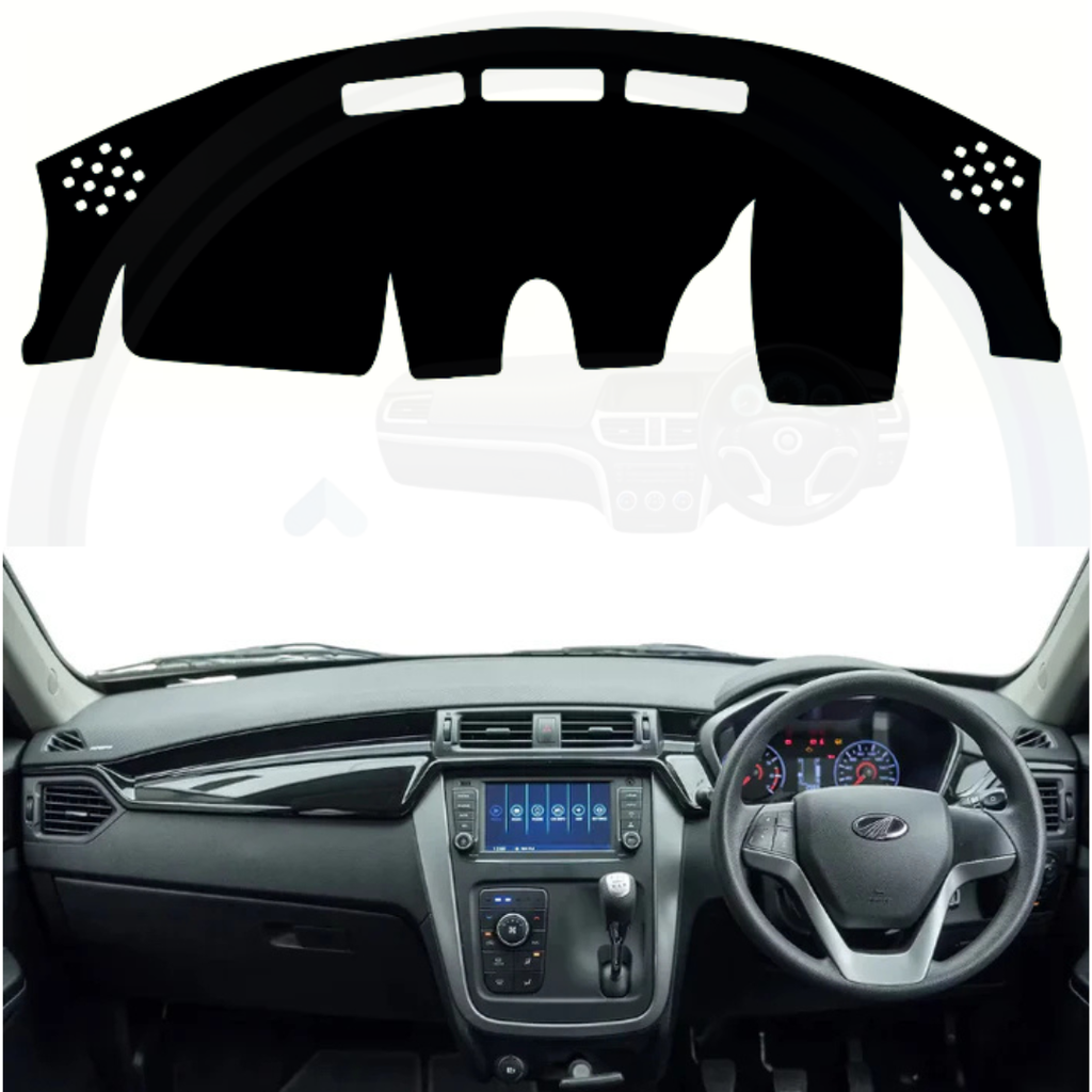 Black custom car dashboard cover installed in a Nissan Magnite 