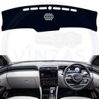 Black custom car dashboard cover installed in a Tucson 